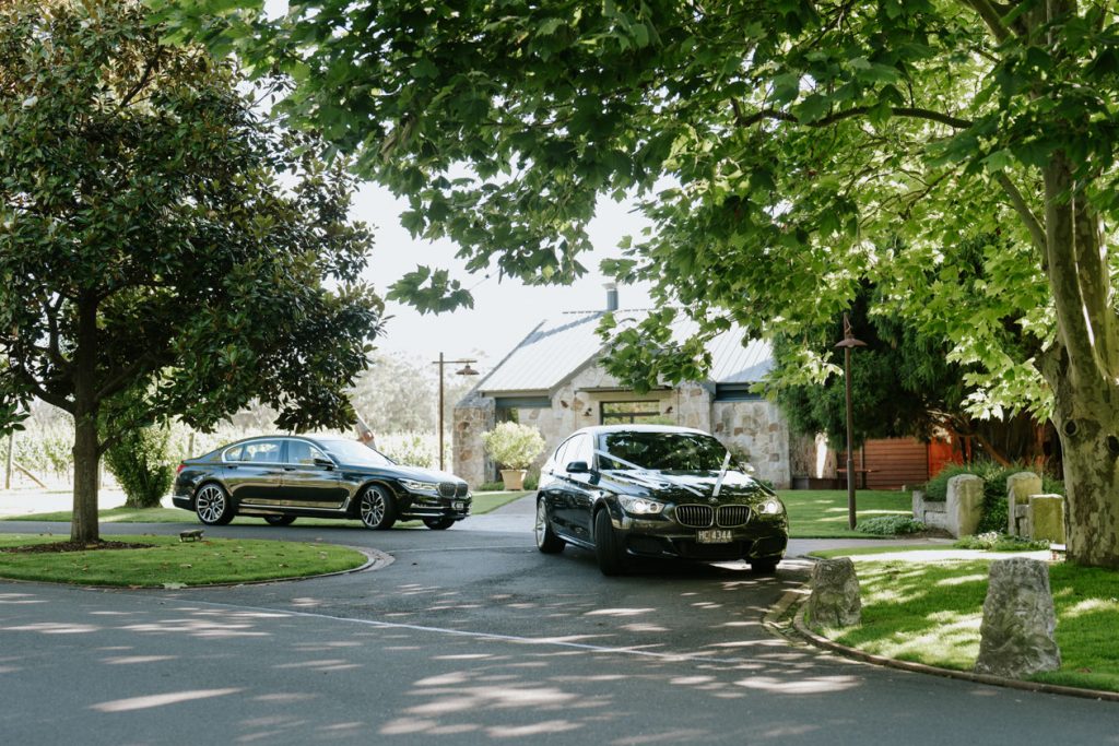 multiple BMW limousines for wedding